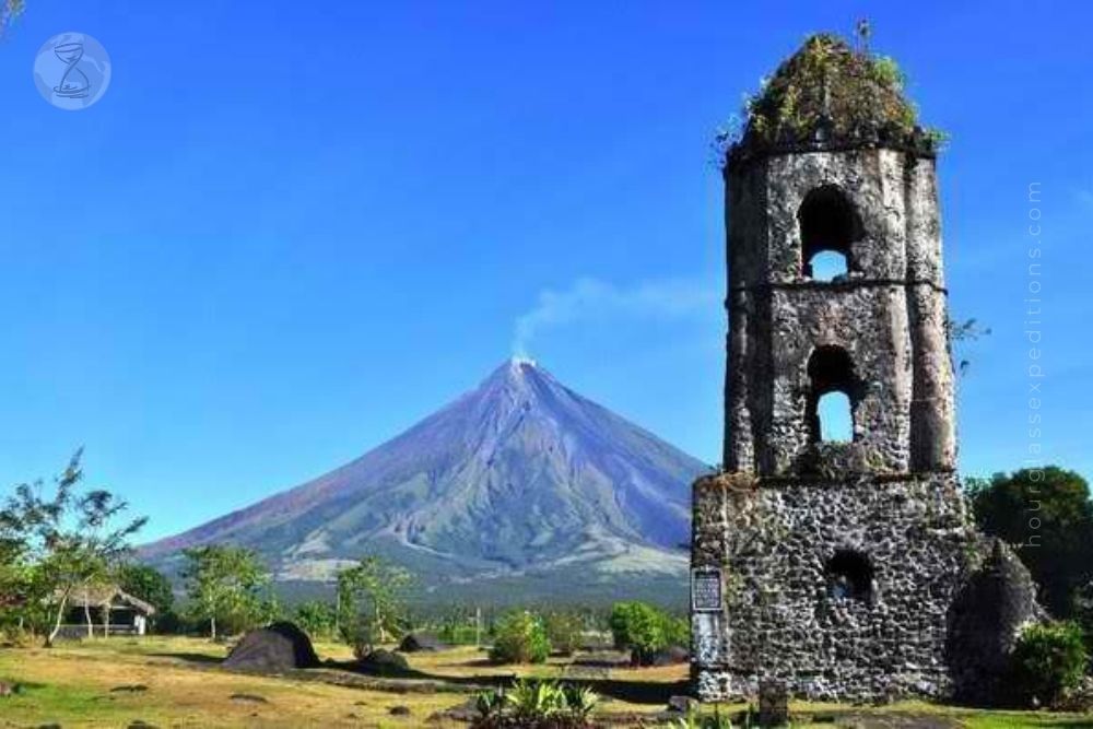 Church Ruins by the Mayon Volcano