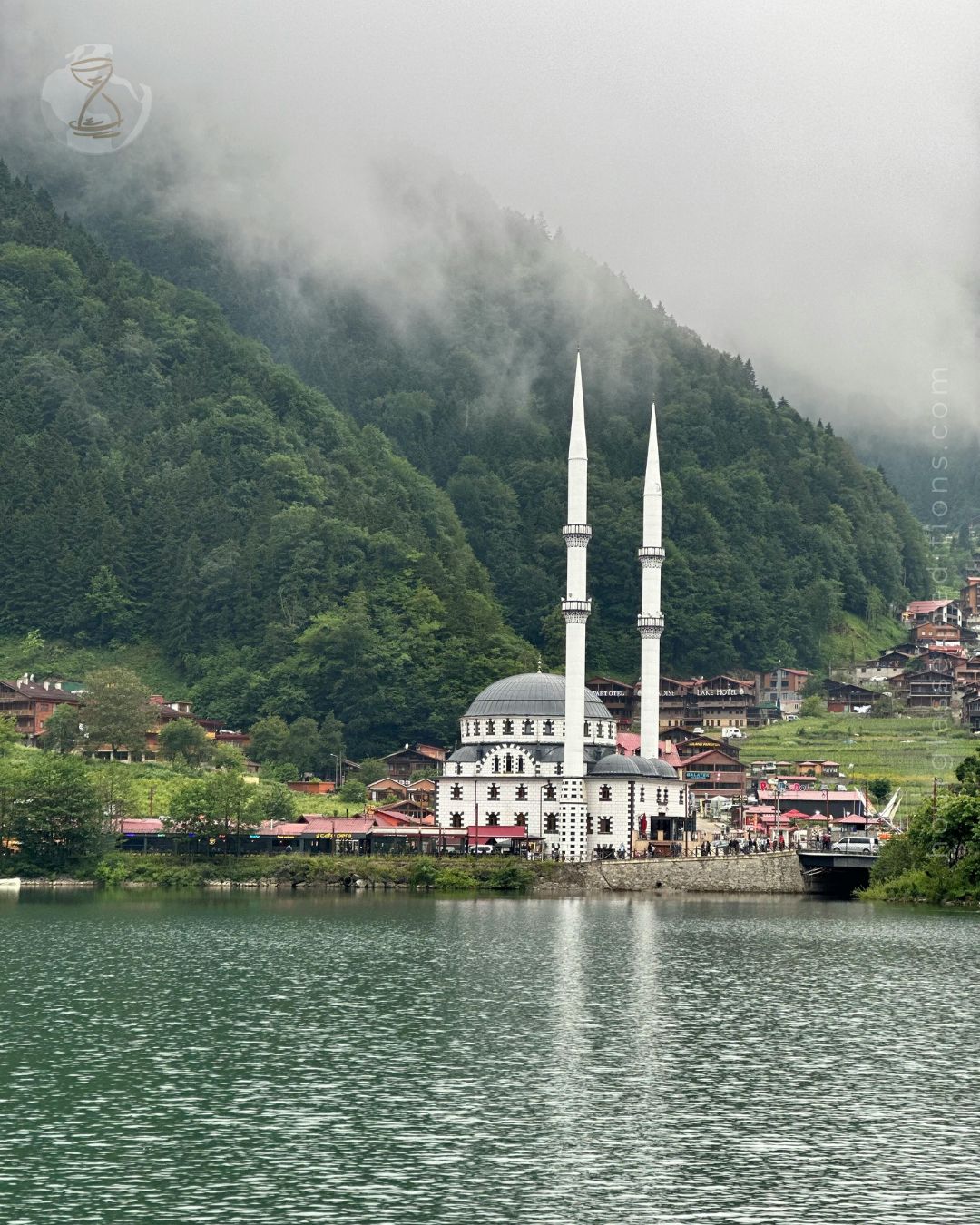 Uzungöl Mosque amid Scenic Landscape in Turkey
