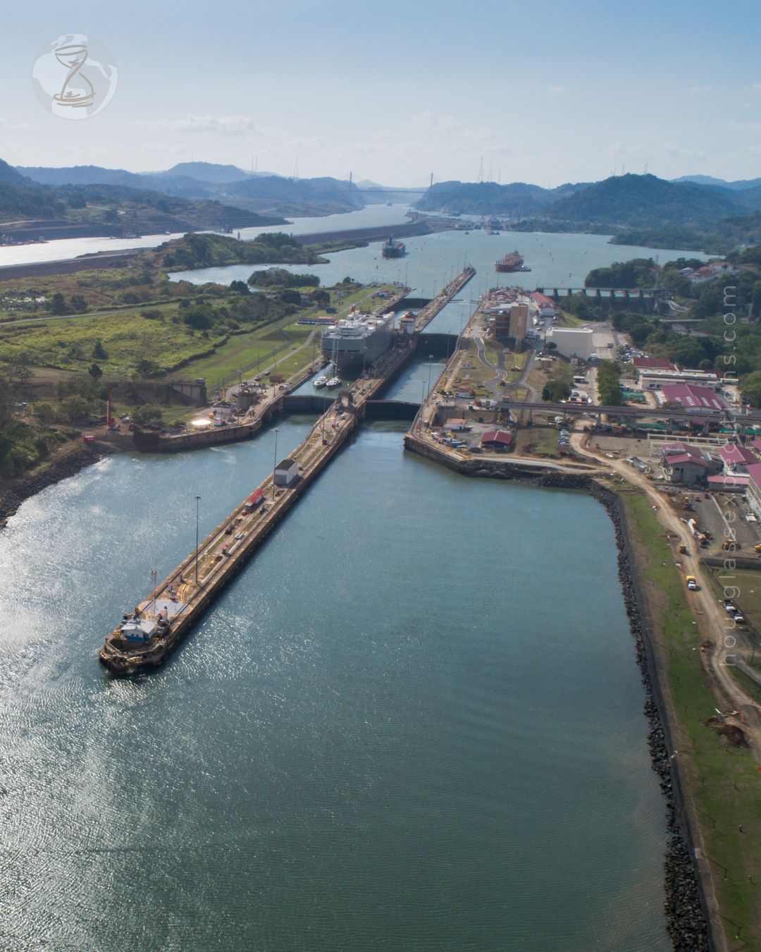 Miraflores locks in the Panama Canal