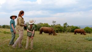Family on Safari Trip in Botswana