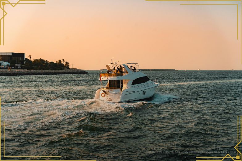 Luxury Yacht Cruising at Sunset in Dubai