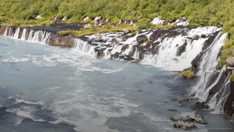 Hraunfossar waterfalls in western Iceland.