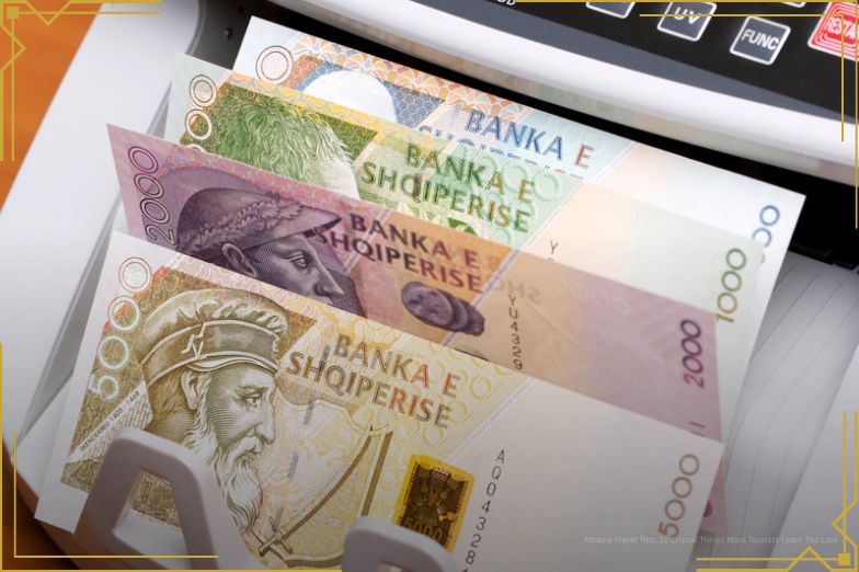 Albanian lek in the counting machine